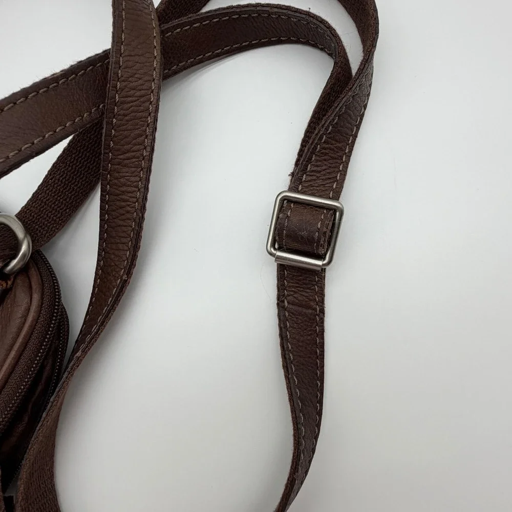 Fossil ZB2840 Brown Leather Crossbody Messenger Bag Small Square Organizer - Picture 9 of 9